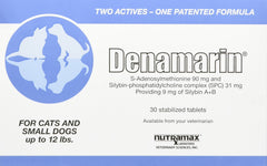 Nutramax Denamarin coated tablets shown for liver support in pets
