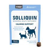Nutramax Solliquin soft chews bottle demonstrates daily calm support for pets.