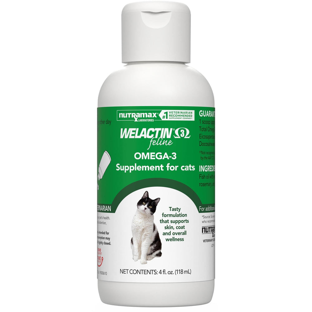 Nutramax Welactin cats bottle pour shows simple daily omega-3 dosing for pets
