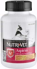 Nutri-Vet Aspirin for Dogs chews on a countertop, easy administration for small dogs.