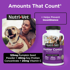Nutri-Vet Bladder Control ingredients pumpkin seed highlights holistic bladder support.