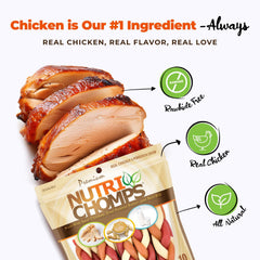 NutriChomps braid 6-inch chicken milk flavor chew for dogs.