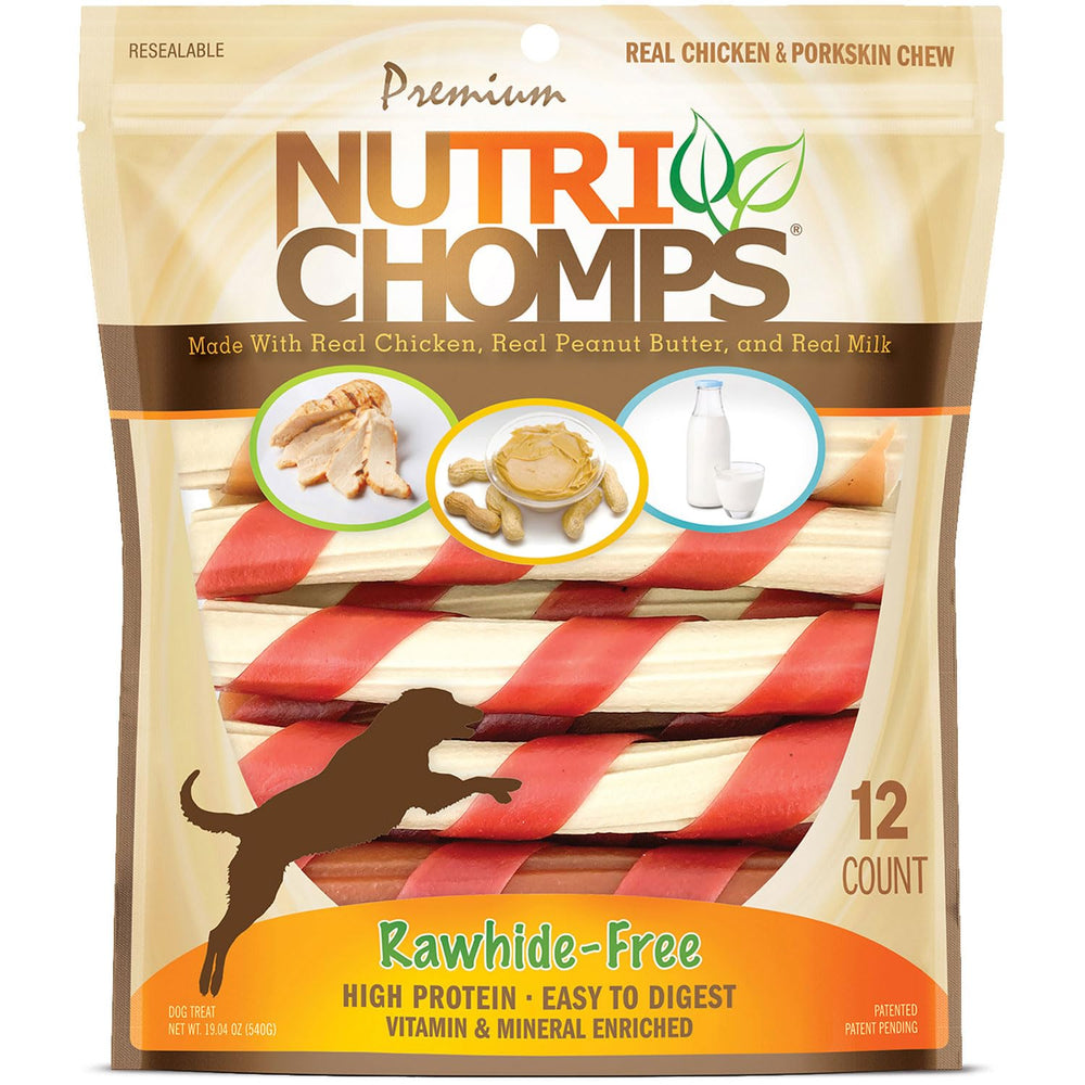 NutriChomps dog chews 6-inch twists deliver satisfying chew time and protein-rich flavor.