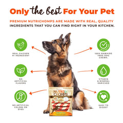 NutriChomps real chicken flavor chews entice even picky dogs with savory taste.