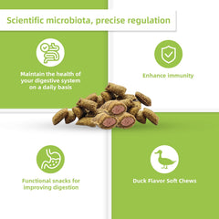 Nutridog Cat Probiotic six-strain power highlighting diverse gut flora support.