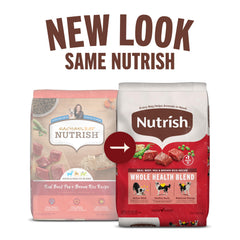 Nutrish real beef kibble close-up highlighting tasty beef flavor for dogs