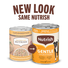 Nutrish Gentle Digestion chicken and lamb protein in gravy for tasty nutrition.