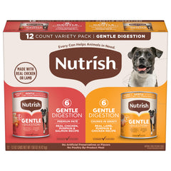 Nutrish Gentle Digestion front label can, highlighting premium wet dog food for digestive support.