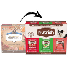 Nutrish Gentle Digestion pumpkin salmon pate can for flavor variety.