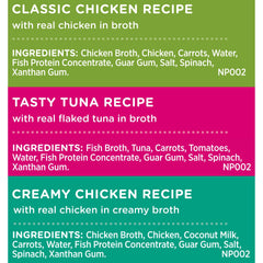 Nutrish Purrfect Broths Tuna Recipe featuring real tuna and veggies in broth