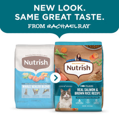Nutrish Rachael Ray salmon kibble close-up, appetizing taste and texture