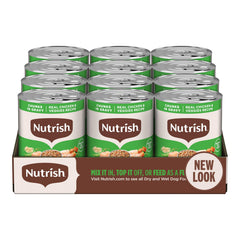 Nutrish Rachael Ray wet dog food with real chicken and vegetables in gravy for tasty meals