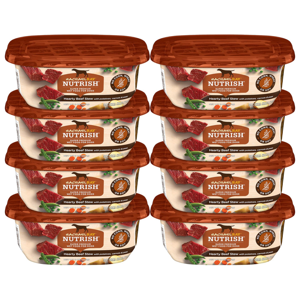 Nutrish Rachael Ray Hearty Beef Stew tub eight-ounce serving for dogs