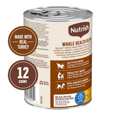Nutrish real turkey with brown rice formula in wet food for balanced energy