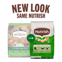 Nutrish real chicken kibble in dog bowl for satisfying meals