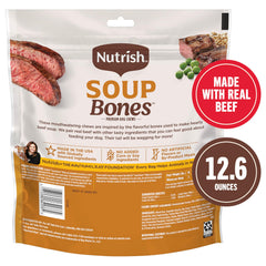Nutrish Soup Bones Minis texture closeup shows easy-to-chew design for gentler gums.