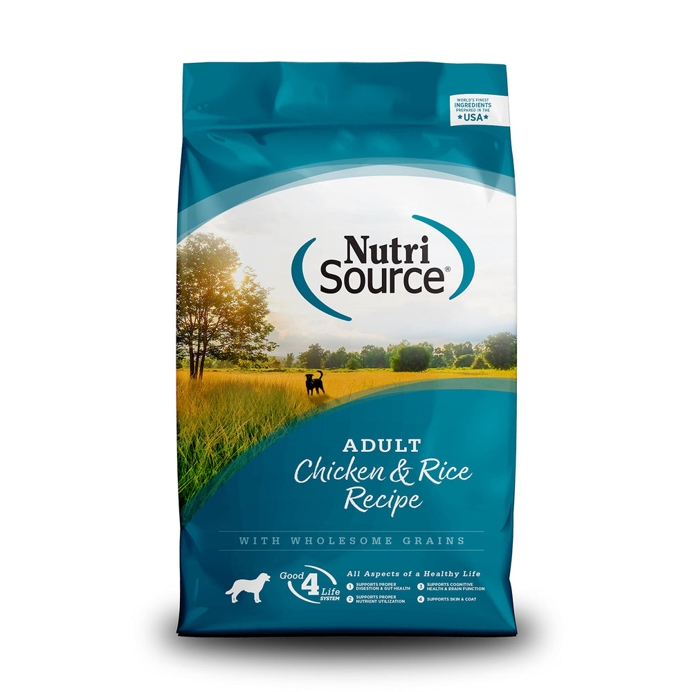 NutriSource adult dry dog food chicken and rice bag 12lb for everyday feeding