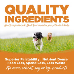 NutriSource bag open reveals prebiotics and probiotics for gut support.