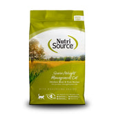 NutriSource Senior Weight Management cat food 12lb bag for adult maintenance