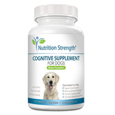 Nutrition Strength cognitive support for dogs bottle shows brain-boosting chews for aging pets