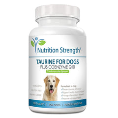 Nutrition Strength Taurine for Dogs bottle front supports heart health.