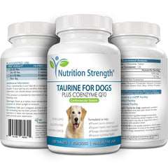 Nutrition Strength Taurine for Dogs dosing area shows easy administration.
