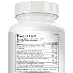 Nutrition Strength thyroid dog ingredients bladderwrack label highlights natural seaweed source.