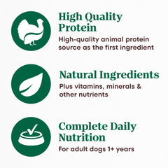 Nutro Limited Ingredient Diet adult wet dog food ingredient panel highlighting turkey and five sources