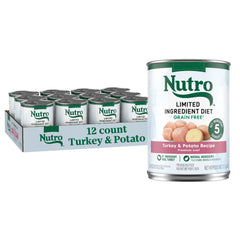 Nutro Limited Ingredient Diet adult wet dog food turkey and potato can; supports sensitive appetites