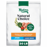 Nutro Natural Choice large-breed puppy dry chicken brown rice bag promotes steady growth and vitality.