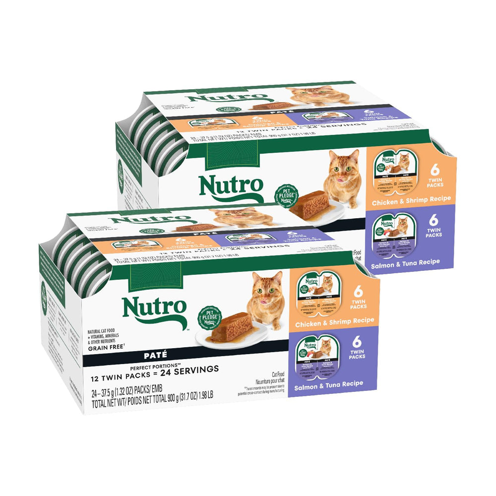Nutro Wet Cat Food Pate Salmon-Tuna Tray showing savory texture and hydration benefits