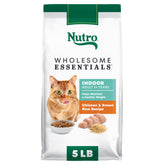 Nutro Wholesome Essentials Indoor Cat Food real chicken first for tasty protein.