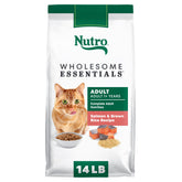 Nutro Wholesome Essentials salmon-brown-rice bag supports healthy digestion.