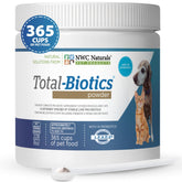 NWC Naturals Total-Biotics bottle front showing dog and cat probiotic supplement for gut support.