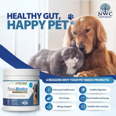 Total-Biotics label close-up highlights 14 probiotic strains for digestive balance.