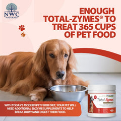 NWC Naturals Total-Zymes dog serving with powder added to meals for digestion