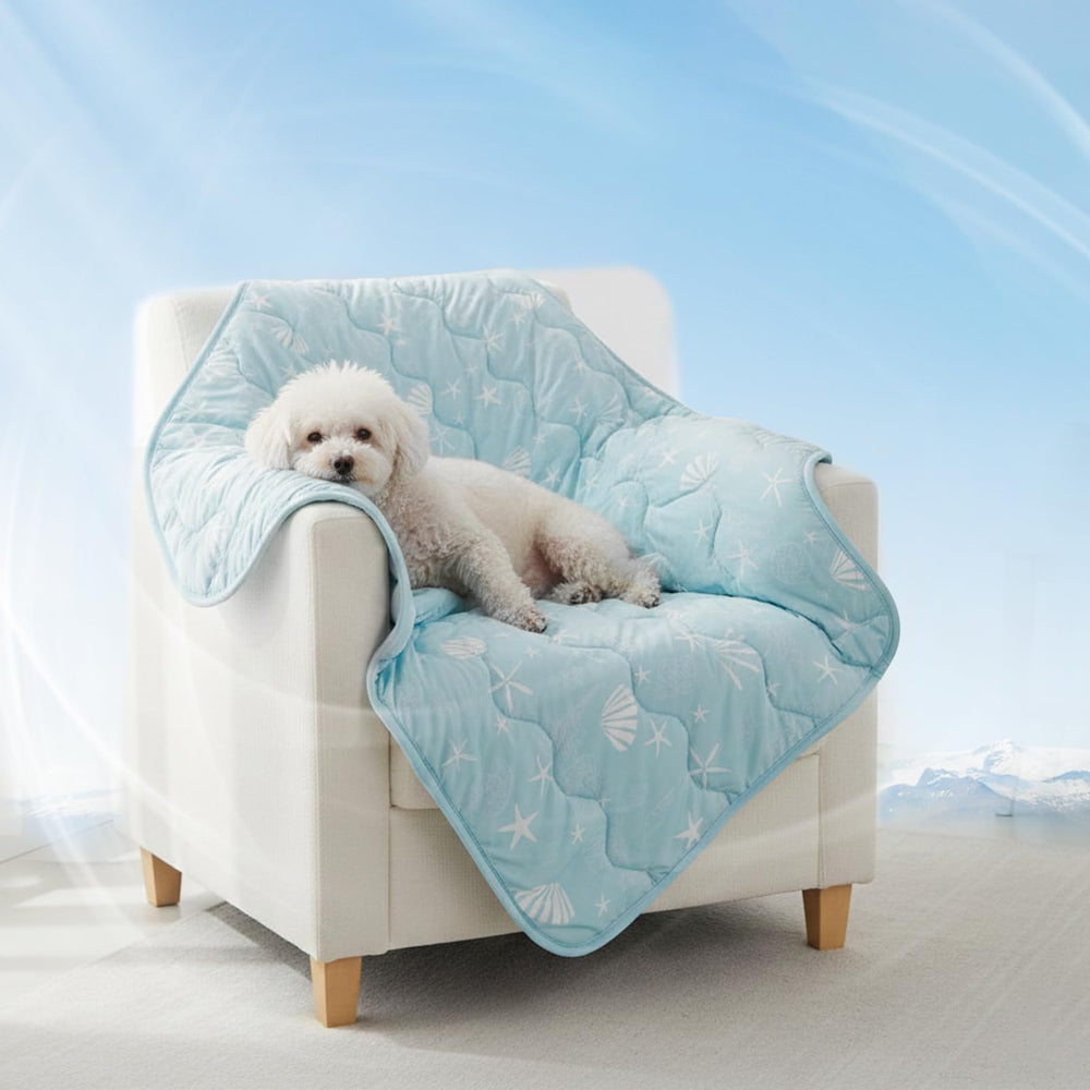 NWK dog cooling blanket with ice silk fabric cools on touch for pets.