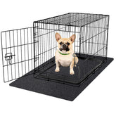 NYFITY Kennel Pad inside crate with absorbent fabric for cleaner floors.