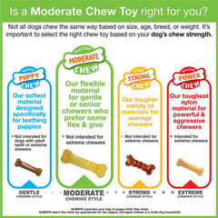 Nylabone Flexi Chew Bacon Petite 3pk supports teething and safe gnawing.