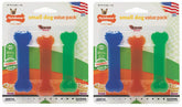 Nylabone Flexi Chew Peanut Butter trio for small dogs supports gentle chewing.