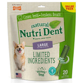 Nylabone Nutri Dent large pack front, durable chews supporting fresh breath