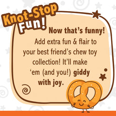 Nylabone Pretzel Power Chew with grooves and nubs helps clean teeth during chewing.