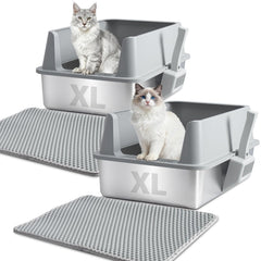 Nyutu XL stainless steel litter box with lid keeps mess contained and odors at bay