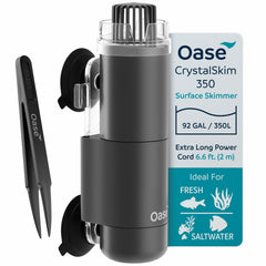 OASE CrystalSkim 350 surface-skimmer clears surface debris for clearer water.