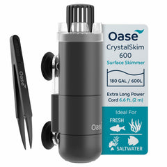 OASE CrystalSkim 600 removes surface film and debris for clearer water.