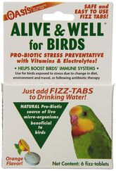 Oasis Alive and Well tablets dissolve in water to support a bird's digestion and immunity.
