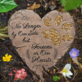 OBSI Rainbow Bridge dog memorial stone with heart shape for lasting remembrance.