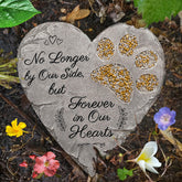 OBSI dog memorial stone with a heart shape to honor your furry friend, for garden or shelf.