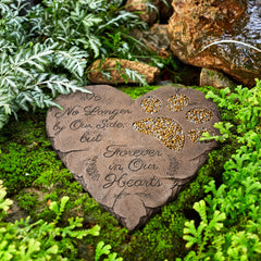 OBSI garden stone doubles as a headstone for a tranquil outdoor tribute.