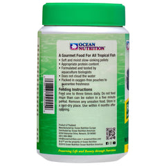 Ocean Nutrition Formula Two Pellets slow-sinking design feeds mid-water fish during meals.